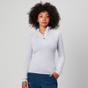 Altra CORE MERINO WOOL 1/2 ZIP Women's Tops Light Blue | OHE-978431