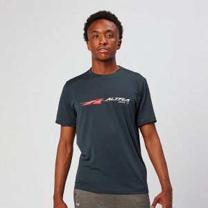 Altra EVERYDAY PERFORMANCE SHORT SLEEVE Men's T-Shirt Black | NEG-467980