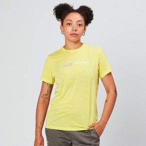 Altra EVERYDAY PERFORMANCE SHORT SLEEVE Women's T-Shirt Yellow | GOR-913728