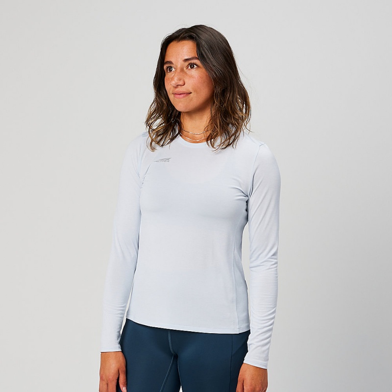 Altra CORE LONG SLEEVE Women\'s T-Shirt Light Blue | QFN-042875