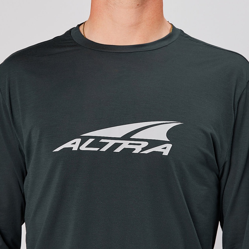 Altra EVERYDAY PERFORMANCE LONG SLEEVE Men's T-Shirt Black | AJC-702561