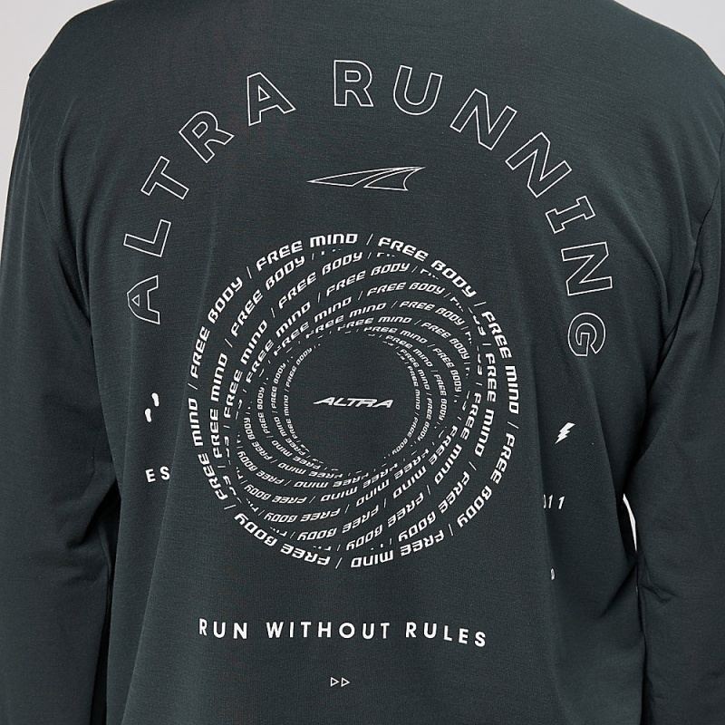 Altra EVERYDAY PERFORMANCE LONG SLEEVE Men's T-Shirt Black | AJC-702561