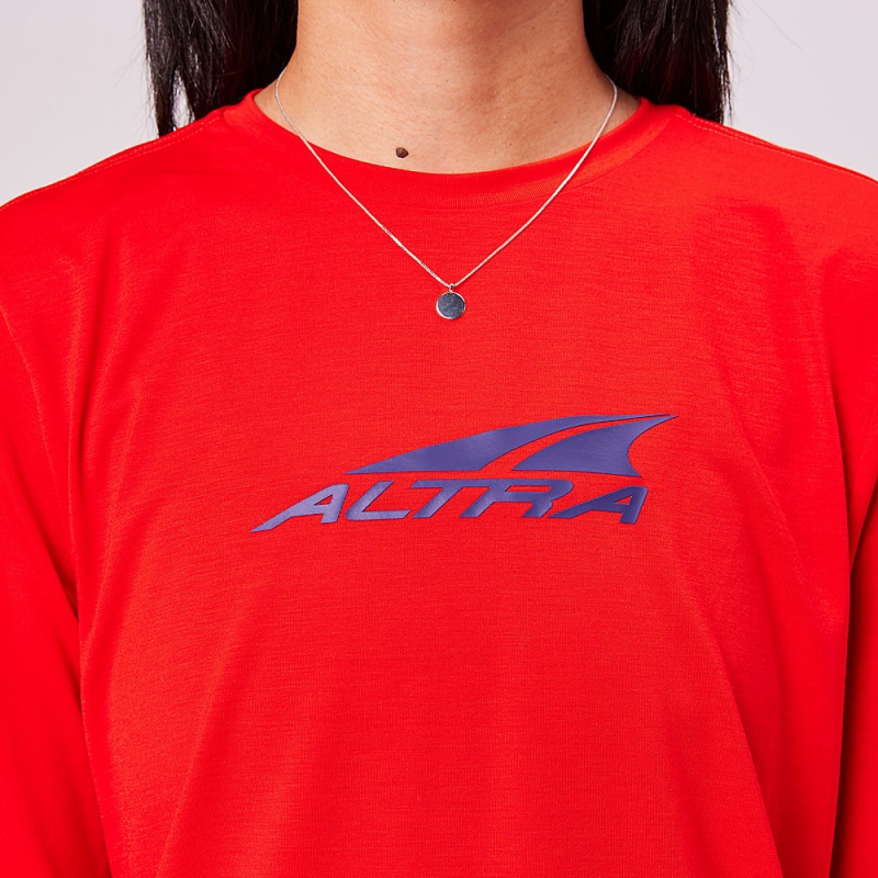 Altra EVERYDAY PERFORMANCE LONG SLEEVE Women's T-Shirt Red | KZR-329870