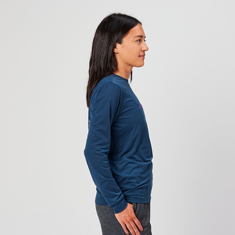 Altra EVERYDAY PERFORMANCE LONG SLEEVE Women's T-Shirt Navy | VJW-047568