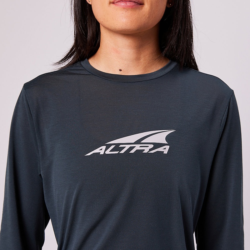 Altra EVERYDAY PERFORMANCE LONG SLEEVE Women's T-Shirt Black | YAQ-351420