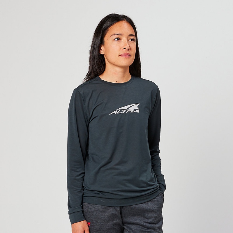 Altra EVERYDAY PERFORMANCE LONG SLEEVE Women\'s T-Shirt Black | YAQ-351420