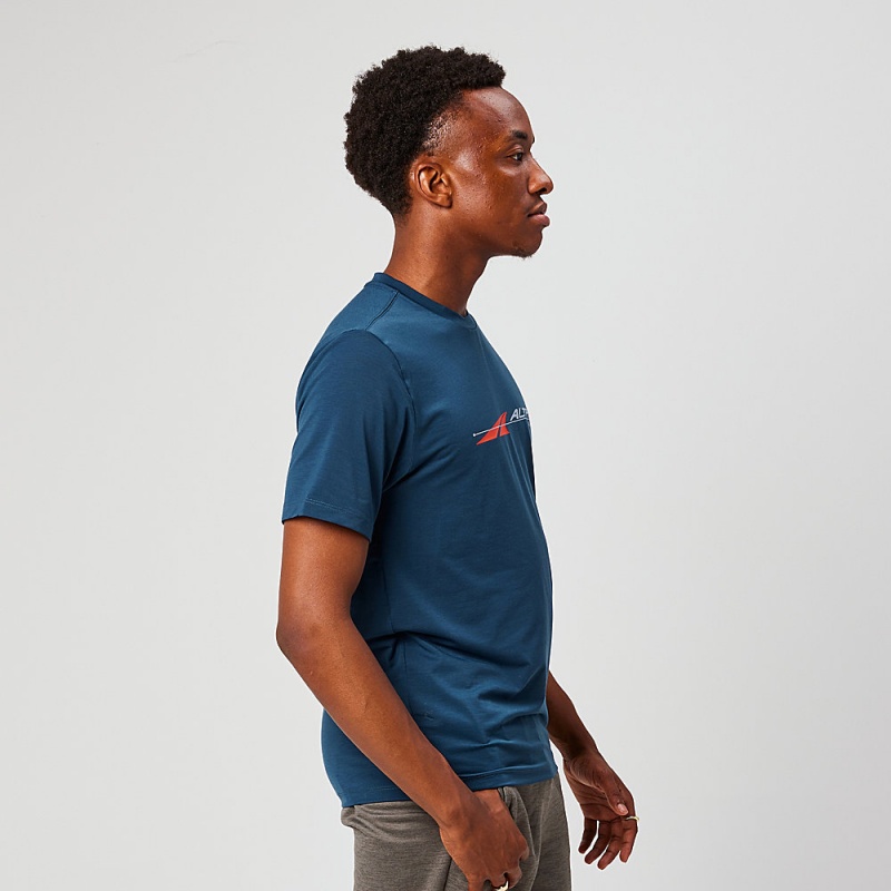 Altra EVERYDAY PERFORMANCE SHORT SLEEVE Men's T-Shirt Navy | MPO-041652