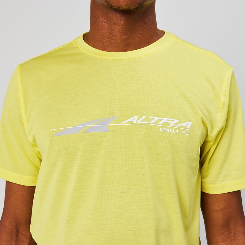 Altra EVERYDAY PERFORMANCE SHORT SLEEVE Men's T-Shirt Yellow | DIS-105438