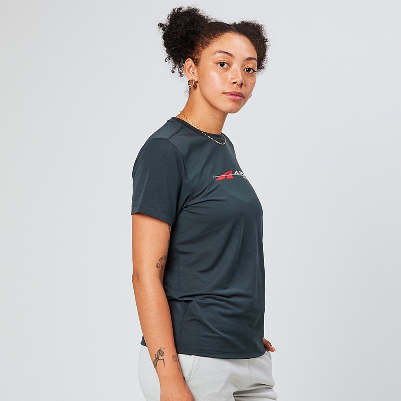 Altra EVERYDAY PERFORMANCE SHORT SLEEVE Women's T-Shirt Black | WAV-291830