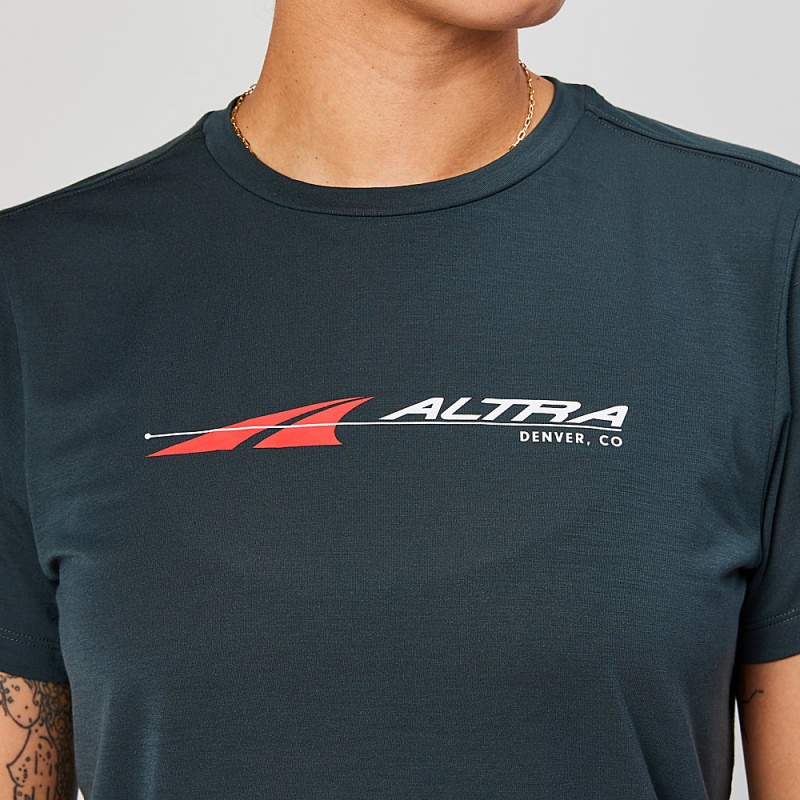 Altra EVERYDAY PERFORMANCE SHORT SLEEVE Women's T-Shirt Black | WAV-291830