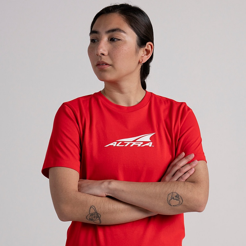 Altra EVERYDAY RECYCLED TEE Women's T-Shirt Red | IDJ-124957