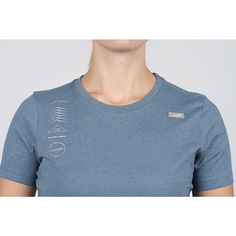 Altra LEGEND SHORT SLEEVE Women's T-Shirt Blue | AHM-607148