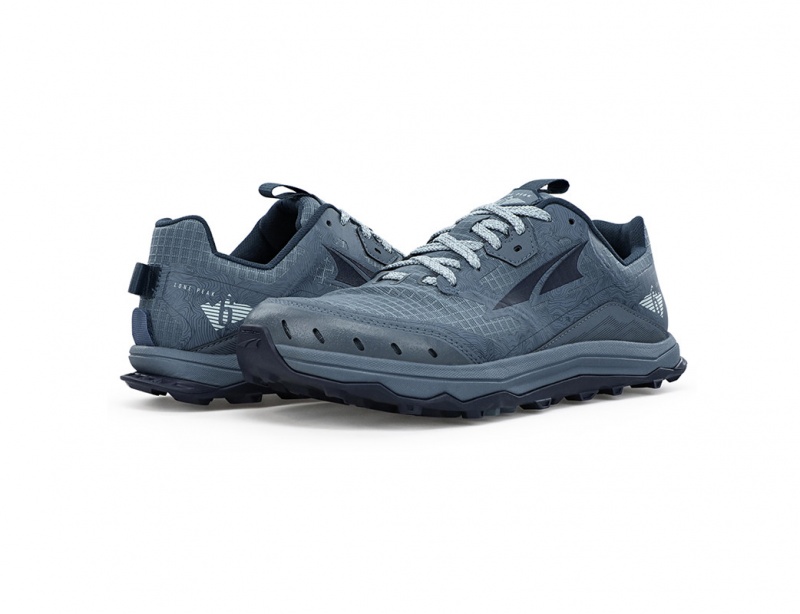 Altra LONE PEAK 6 WIDE Women's Trail Running Shoes Navy / Light Blue | NAZ-085712