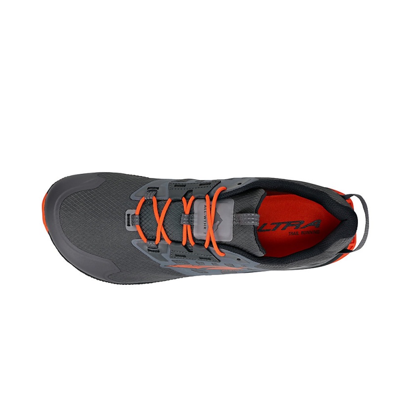 Altra LONE PEAK ALL-WTHR LOW 2 Men's Hiking Shoes Grey / Orange | KMA-432186