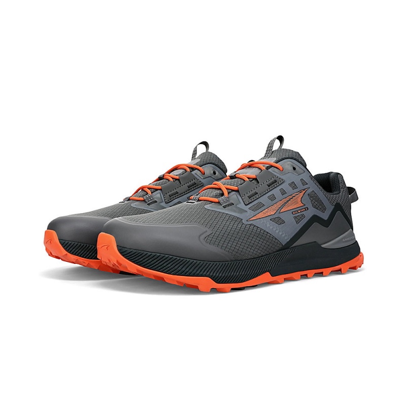 Altra LONE PEAK ALL-WTHR LOW 2 Men's Hiking Shoes Grey / Orange | KMA-432186