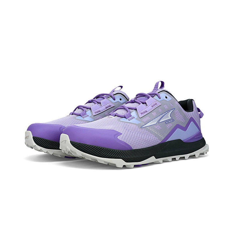 Altra LONE PEAK ALL-WTHR LOW 2 Women's Hiking Shoes Grey / Purple | BIC-154732