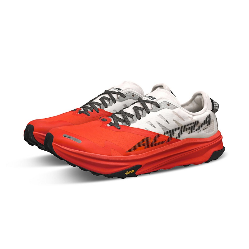 Altra MONT BLANC CARBON Men's Trail Running Shoes White / Coral | OJA-582963