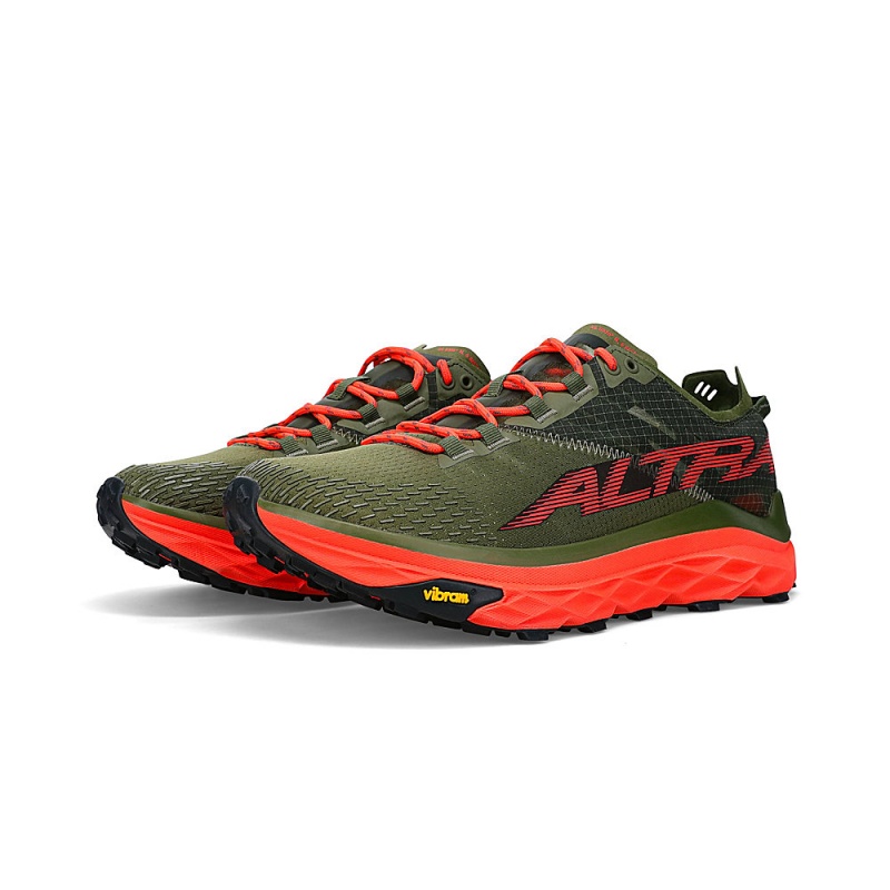 Altra MONT BLANC Men's Trail Running Shoes Olive | ZAS-629510