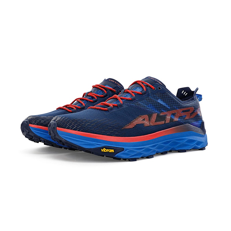 Altra MONT BLANC Men's Trail Running Shoes Blue / Red | KGD-568739