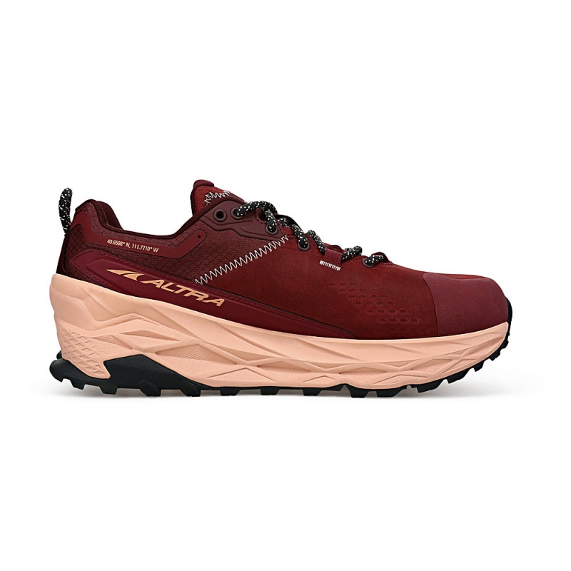 Altra OLYMPUS 5 HIKE LOW GTX Women's Hiking Shoes Burgundy | DCH-594062