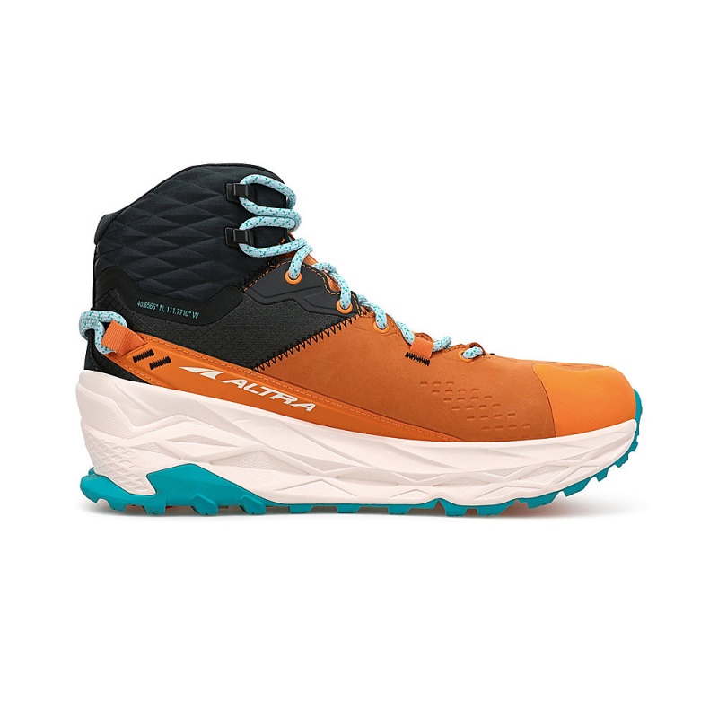 Altra OLYMPUS 5 HIKE MID GTX Women's Hiking Boots Orange / Grey | ANO-460139