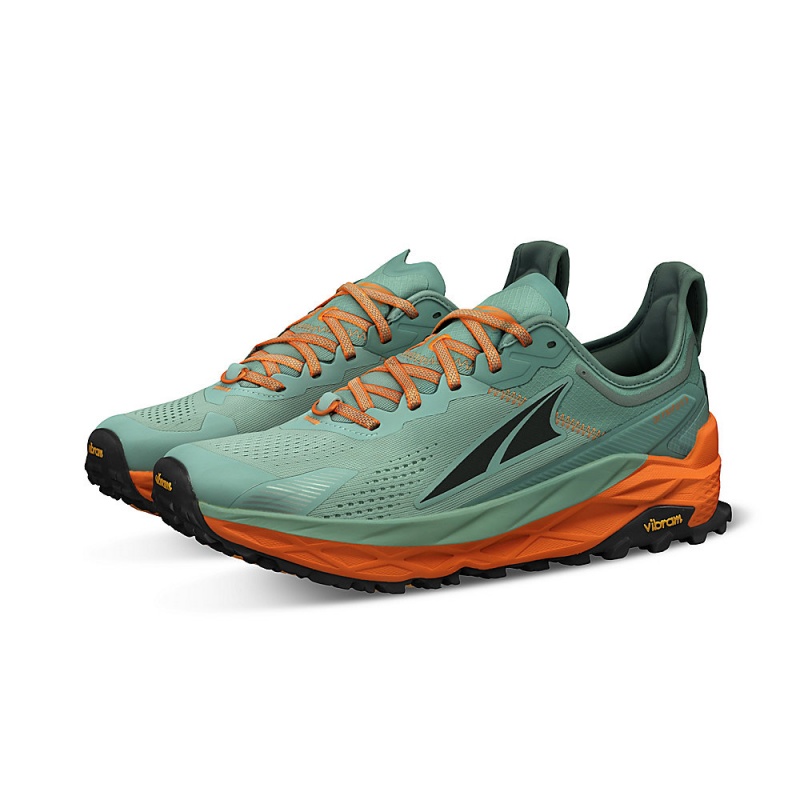 Altra OLYMPUS 5 Men's Trail Running Shoes Grey / Orange | PUD-150396