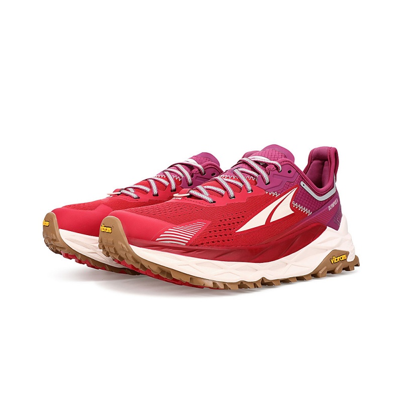 Altra OLYMPUS 5 Women's Trail Running Shoes Red Pink | KHG-082549