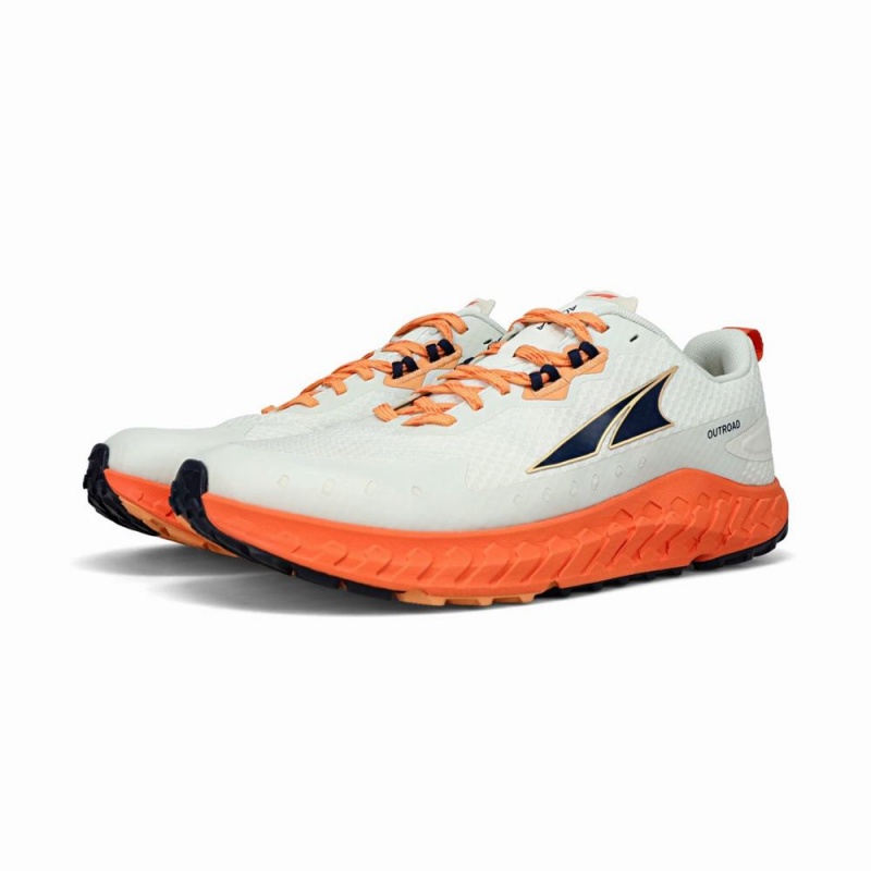 Altra OUTROAD Men's Trail Running Shoes White / Orange | FUJ-821695