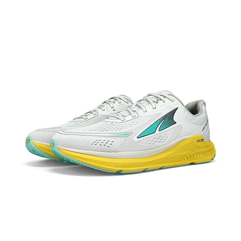 Altra PARADIGM 6 Men's Road Running Shoes Grey / Yellow | HOQ-809124